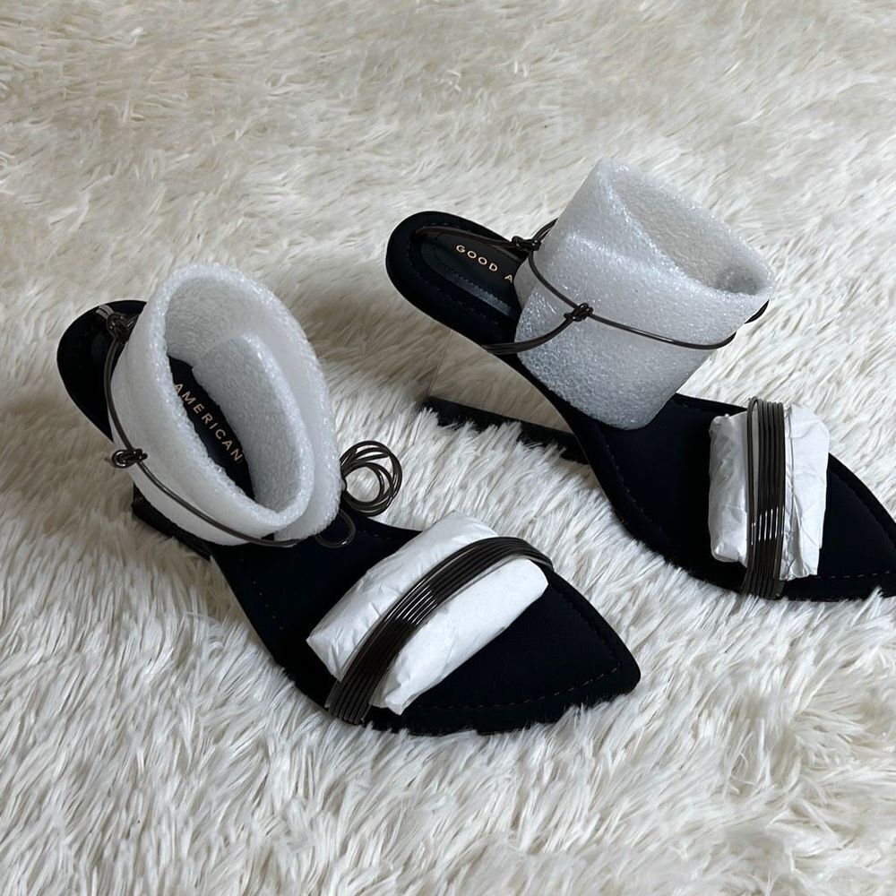 Good American Cinder-F*-Rella Wedge Lucite Heels Size 7.5 New - Picture 4 of 11